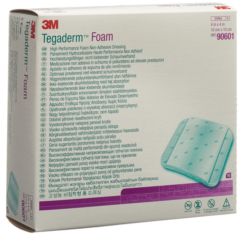 3M TEGADERM FOAM compr mousse 10x10cm n adh 10 pce 3M TEGADERM FOAM compr mousse 10x10cm n adh 10 pce