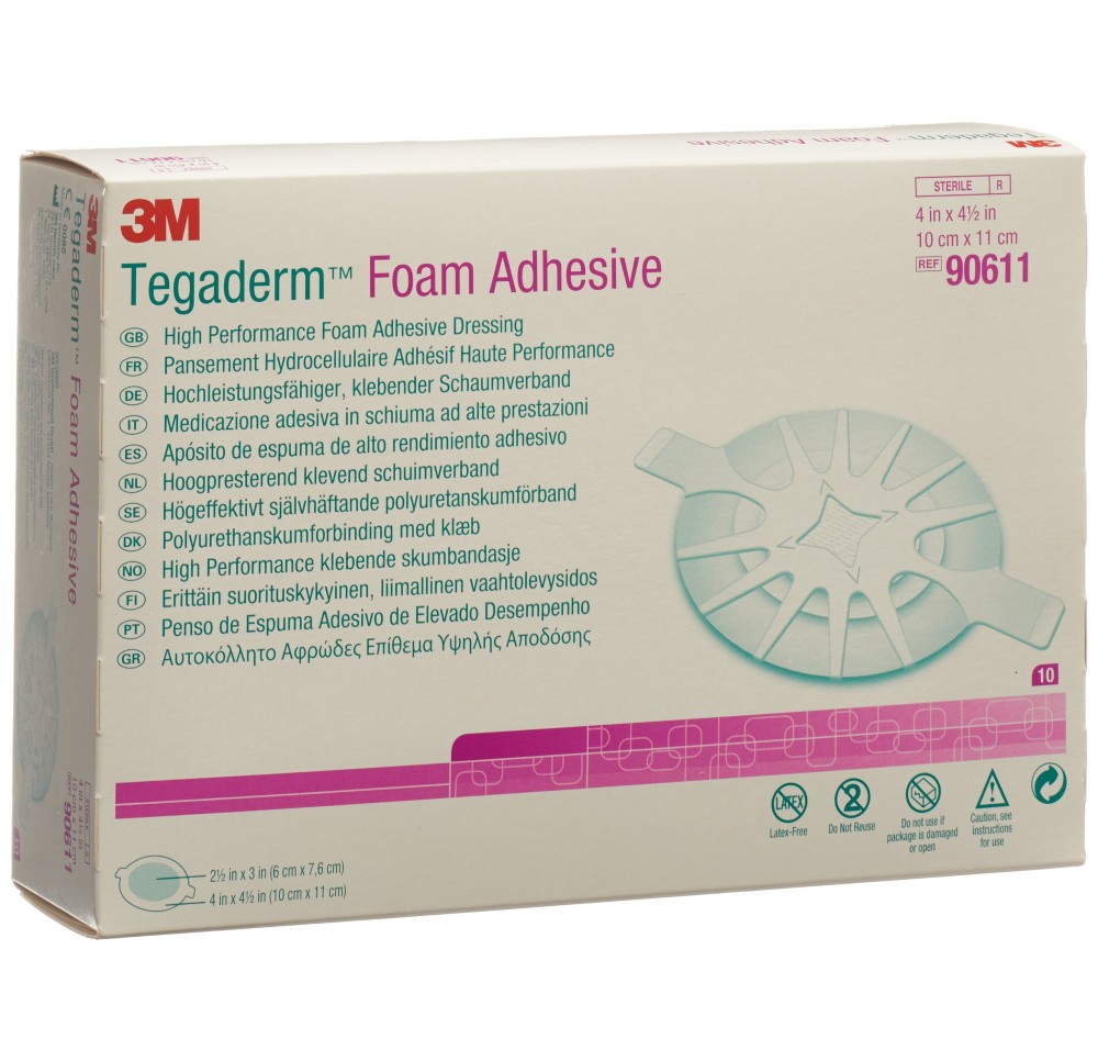 3M TEGADERM FOAM compr mousse 6x7.6cm adh 10 pce 3M TEGADERM FOAM compr mousse 6x7.6cm adh 10 pce