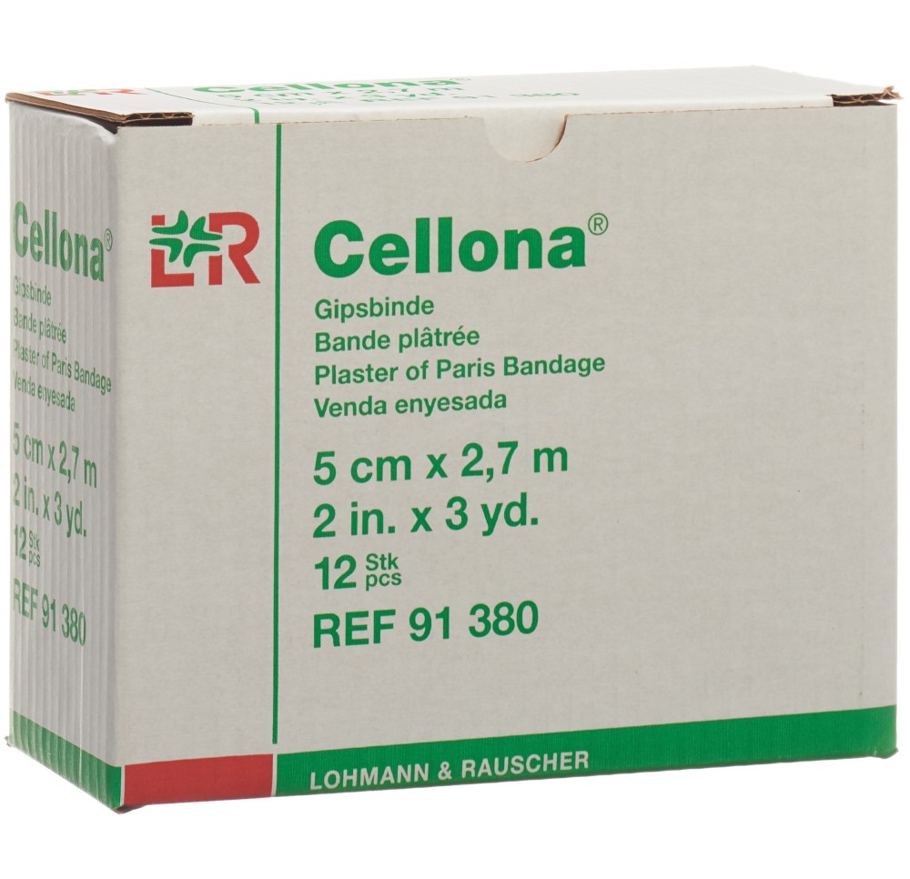 CELLONA bandes plâtrées 2.75mx5cm crémeus 12 pce CELLONA bandes plâtrées 2.75mx5cm crémeus 12 pce