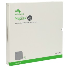 MEPILEX Ag pans hydrocel Safetac 20x20cm sil 5 pce