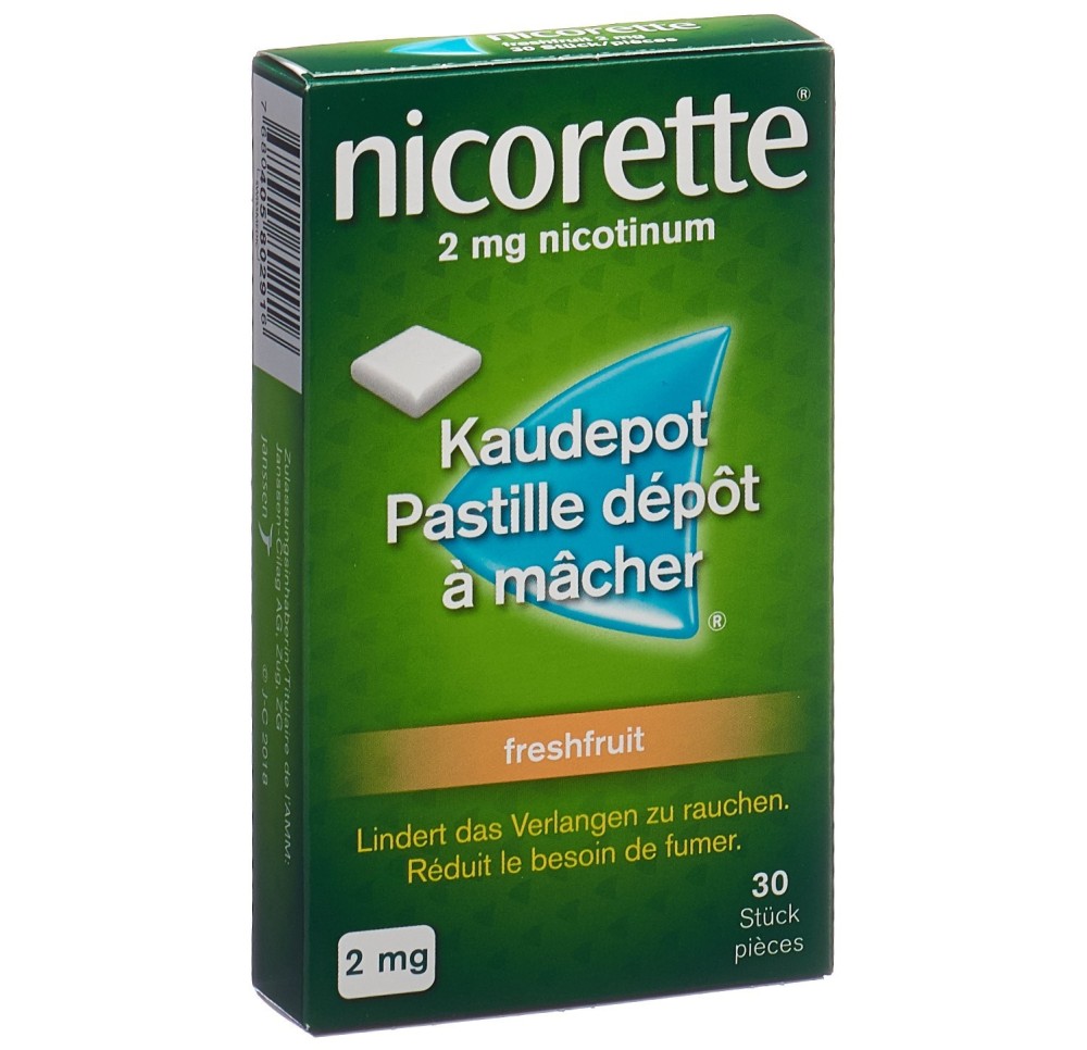 NICORETTE Freshfruit pastill dép mâch 2 mg 30 pce NICORETTE Freshfruit pastill dép mâch 2 mg 30 pce