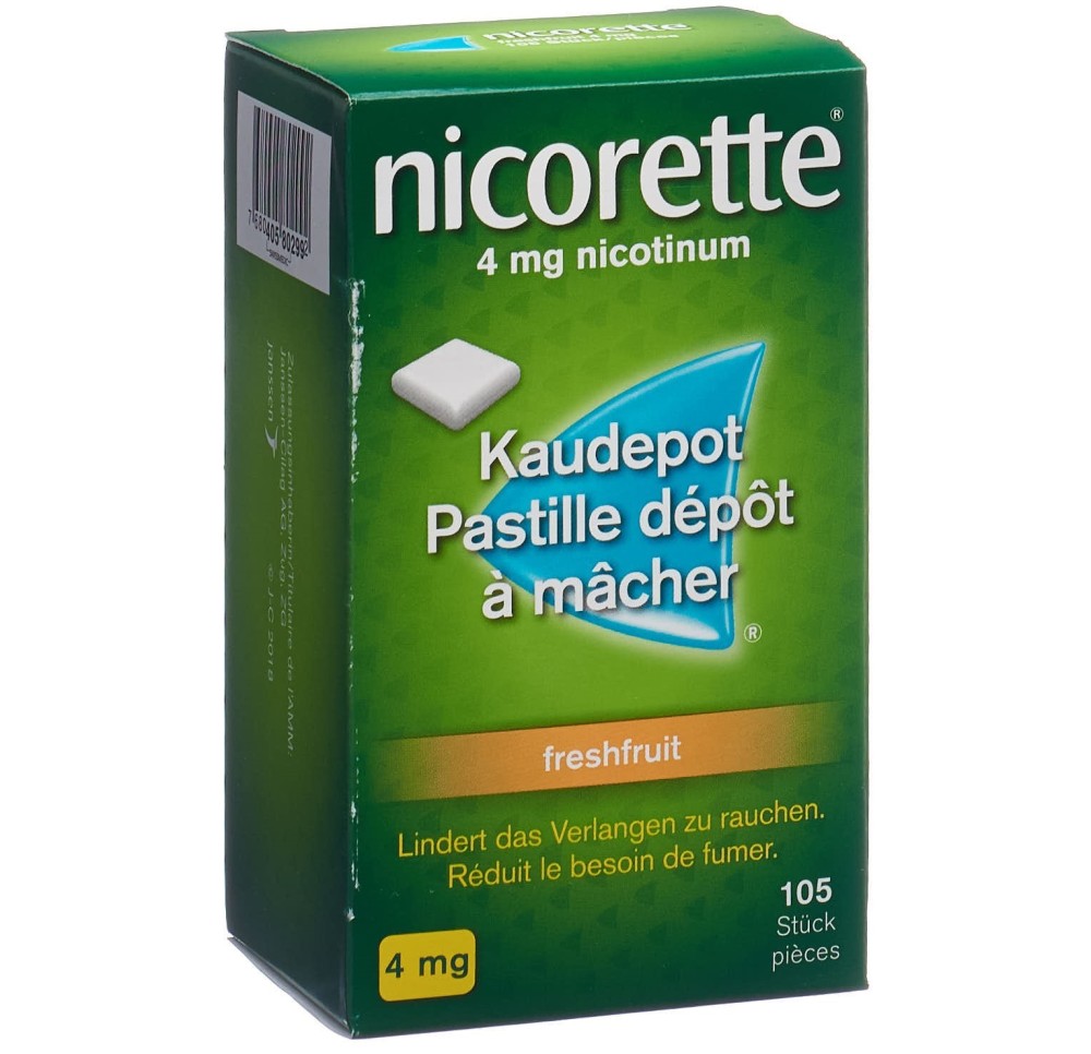 NICORETTE Freshfruit pastill dép mâch 4 mg 105 pce NICORETTE Freshfruit pastill dép mâch 4 mg 105 pce