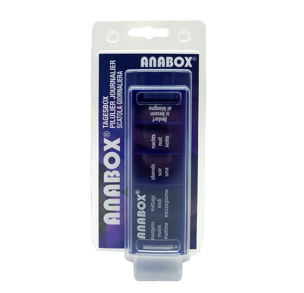 ANABOX distributeur médicaments 1jour bleu ANABOX distributeur médicaments 1jour bleu