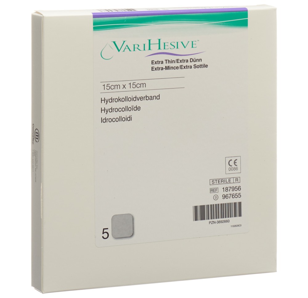 VARIHESIVE pansement 15x15cm extra mince 5 pce VARIHESIVE pansement 15x15cm extra mince 5 pce