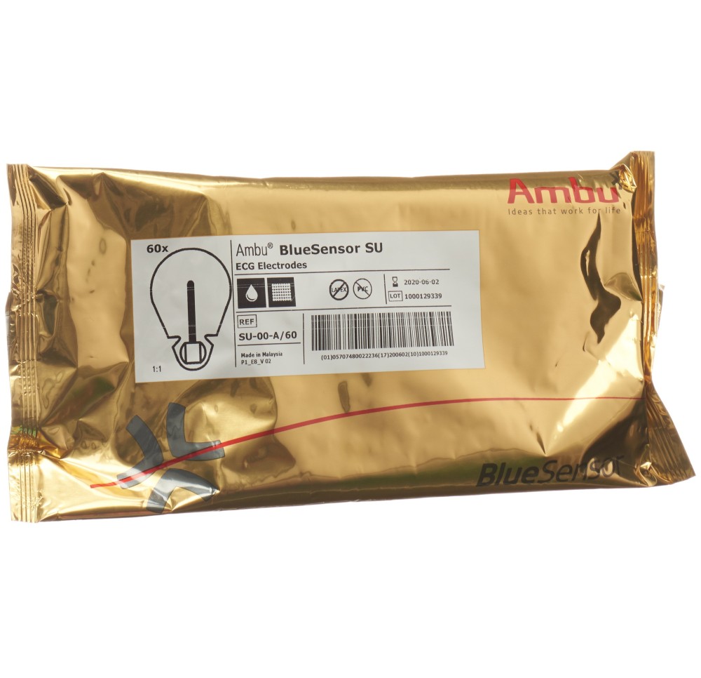 AMBU BLUE SENSOR ECG elect SU fix banane 60 pce AMBU BLUE SENSOR ECG elect SU fix banane 60 pce