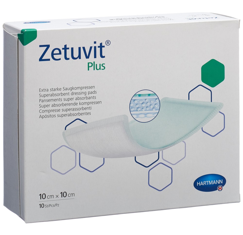ZETUVIT Plus compresse absorbante 10x10cm 10 pce