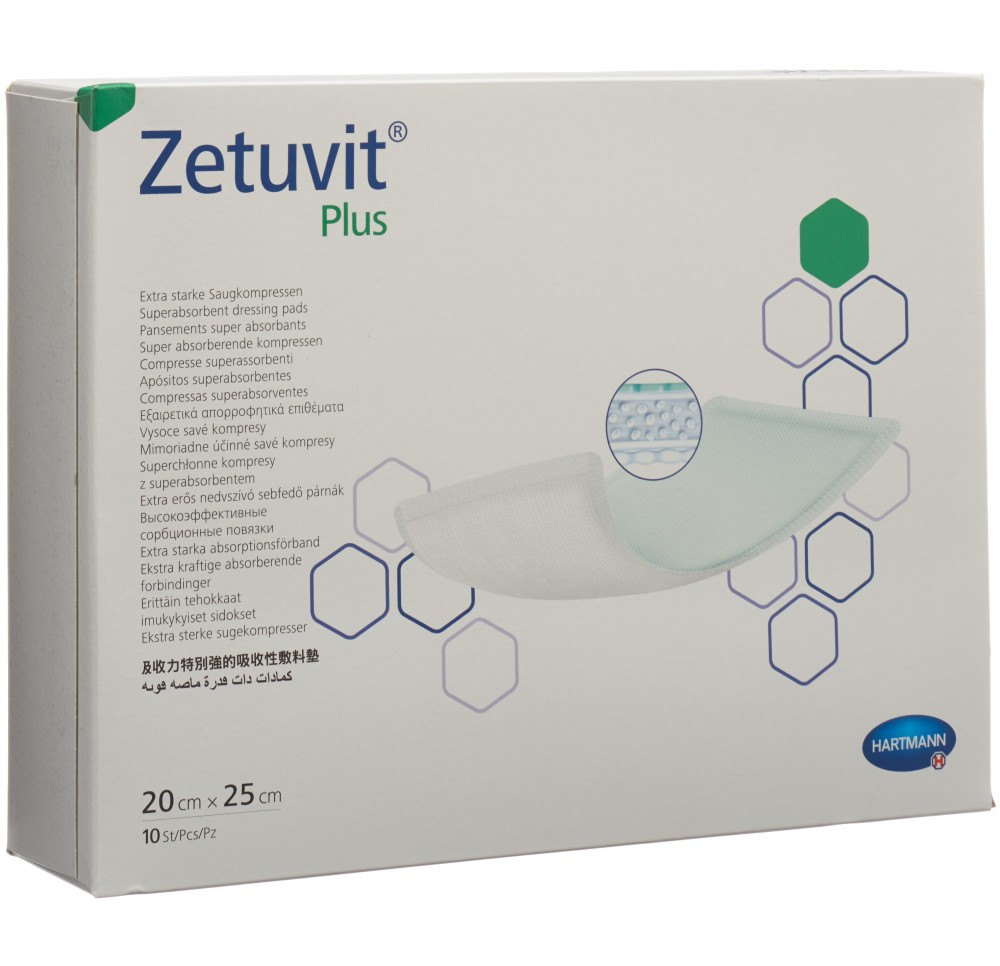 ZETUVIT Plus compresse absorbante 20x25cm 10 pce