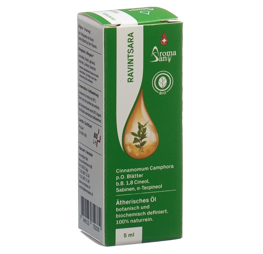 AROMASAN ravintsara huil ess dans étui bio 5 ml AROMASAN ravintsara huil ess dans étui bio 5 ml