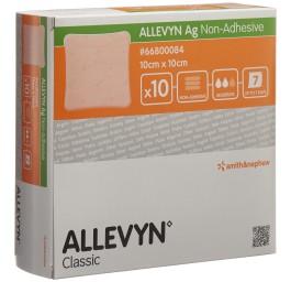 ALLEVYN AG NON-ADH pans hydrocel 10x10cm 10 pce