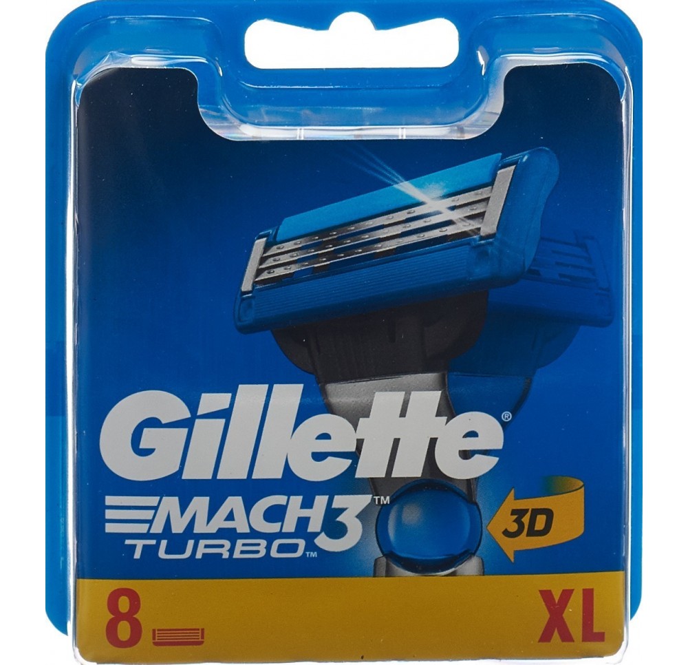 Gillette Mach3 Turbo 3D système de lames 8 pce