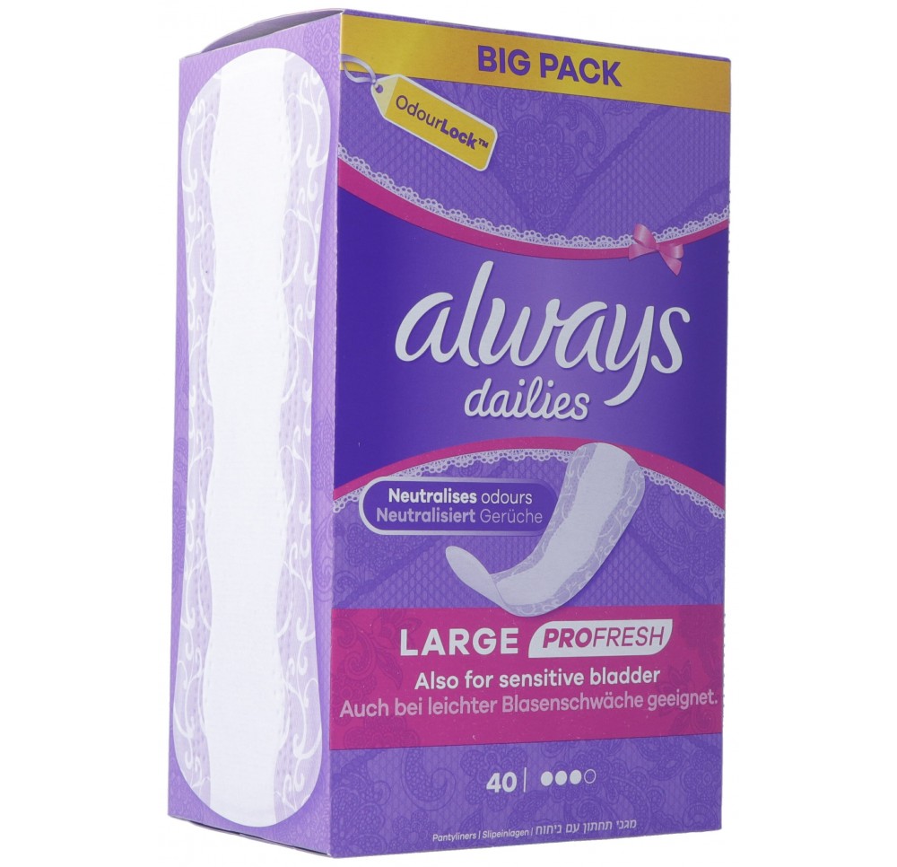 always protège-slip ProFresh Large BigPack 40 pce