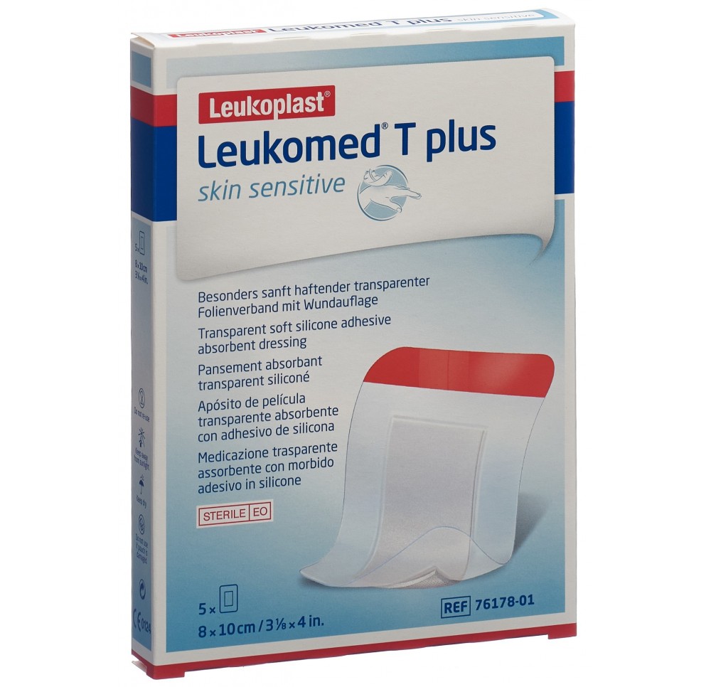 Leukomed T plus skin sensitive 8x10cm 5 pce