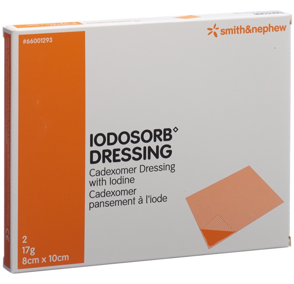 IODOSORB dressing 17 g 8x10cm 2 pce
