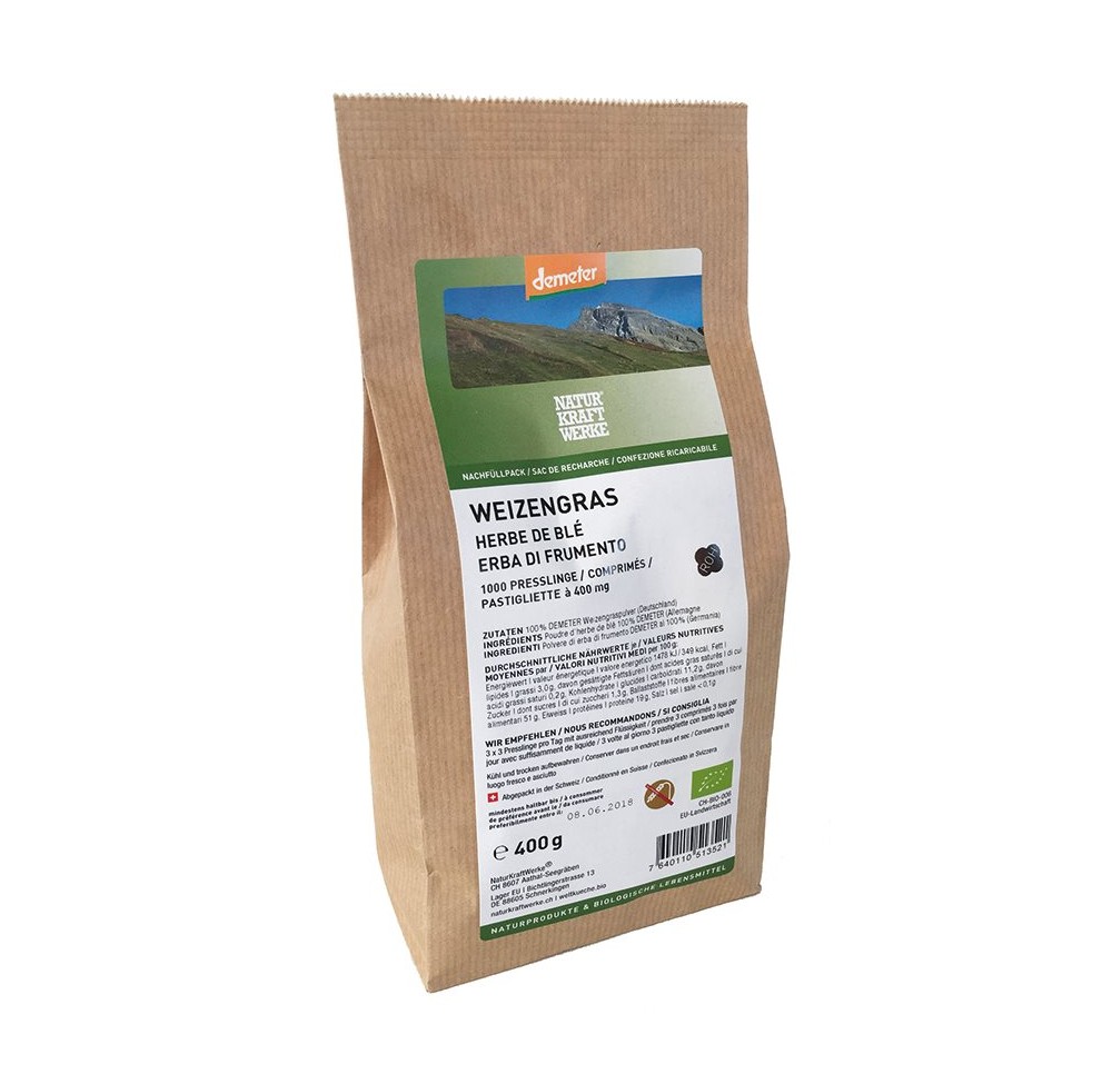 NATURKRAFTWERKE Herbe blé compr Demeter 1000 pce