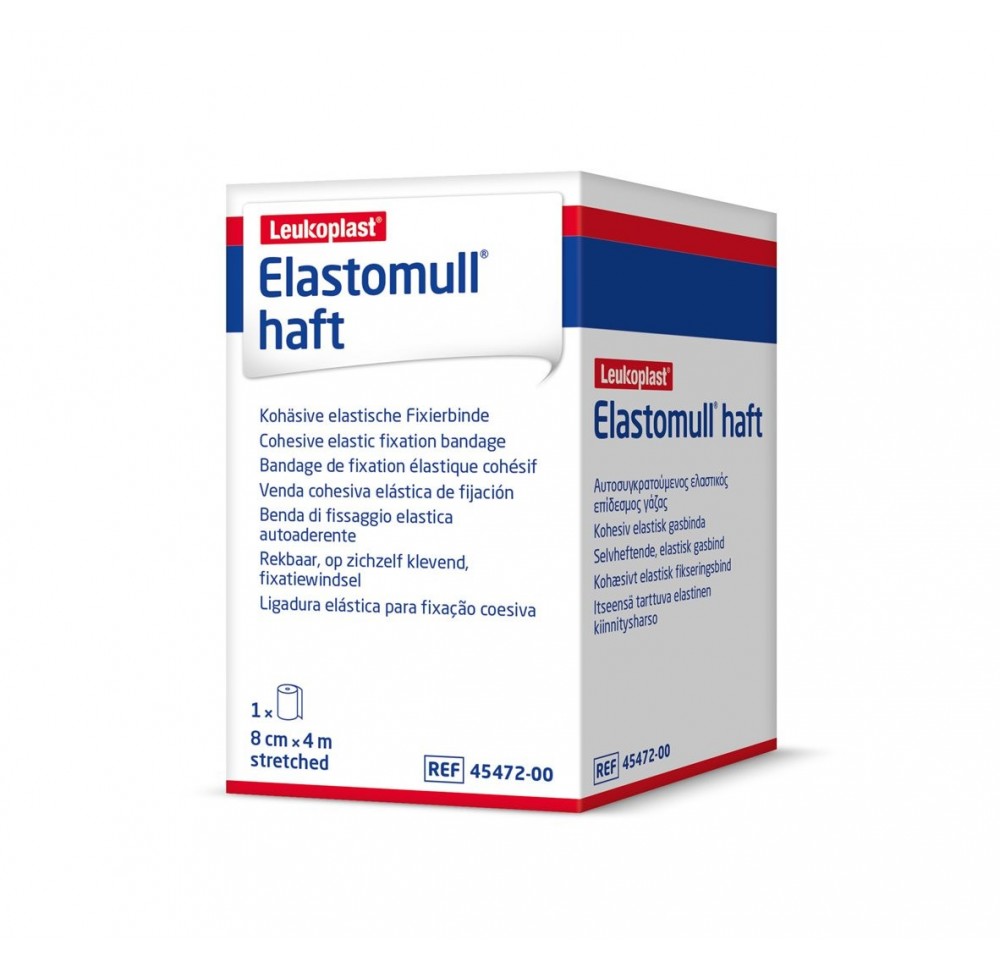 ELASTOMULL HAFT bande gaze 4mx8cm blanc rouleau