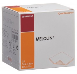 MELOLIN compr absorbante 5x5cm stérile 25 sach