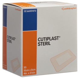 CUTIPLAST STERIL pans vuln 10cmx8cm blanc 50 pce