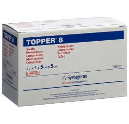 TOPPER 8 compr NW 5x5cm stériles 25 x 5 pce