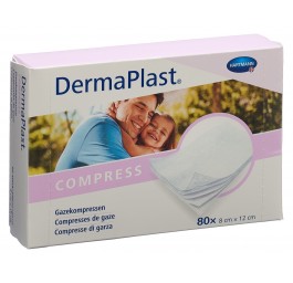 DERMAPLAST compresse de gaze 8x12cm 80 pce