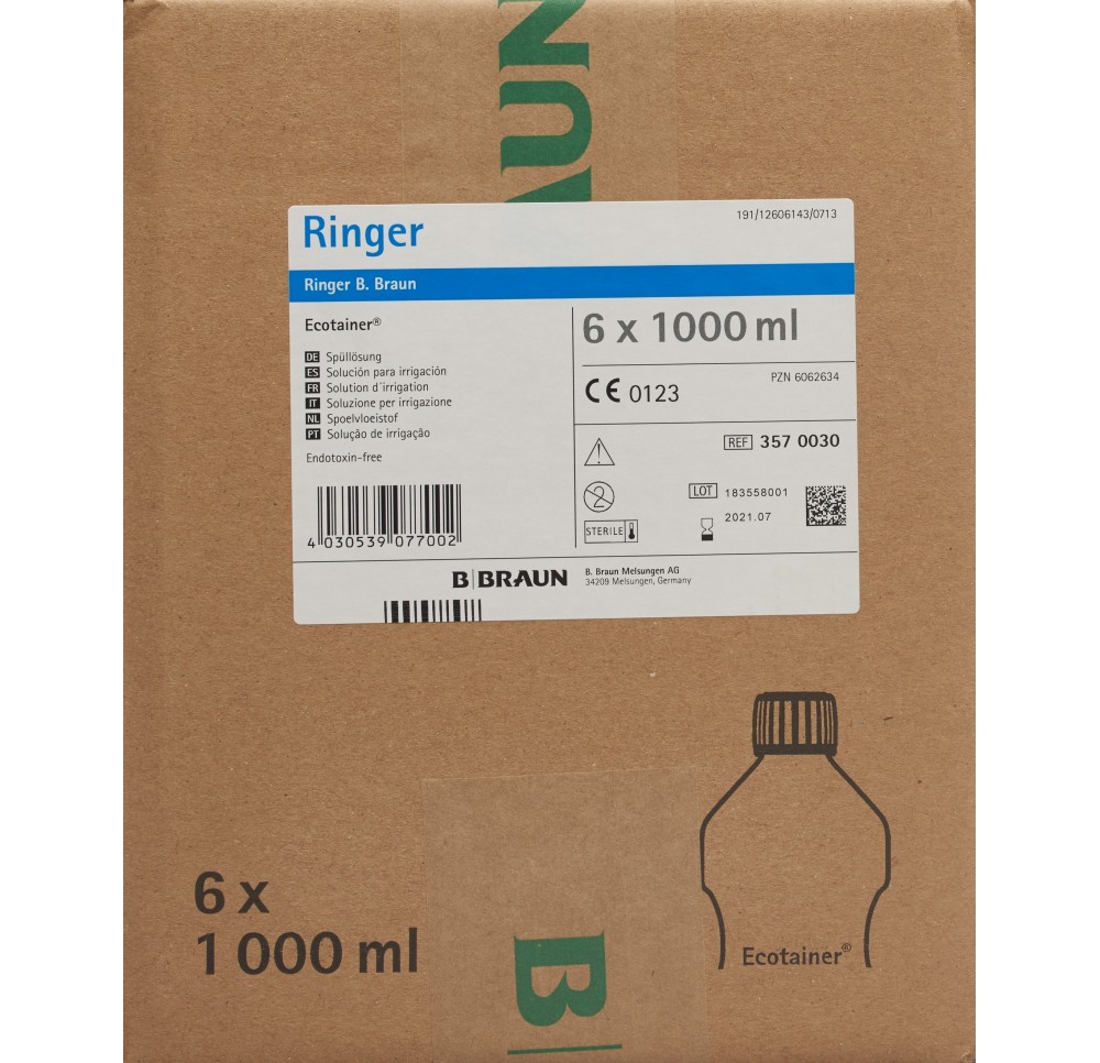 RINGER B. Braun sol rinç 1000ml Ecotainer 6 pce