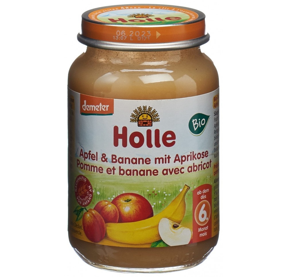 HOLLE pomme banane abricot bio 190 g