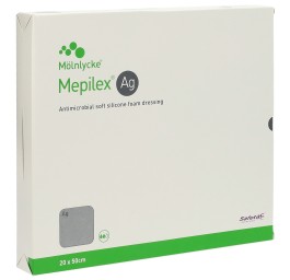 MEPILEX Ag pans hydrocel Safetac 20x50cm sil 2 pce