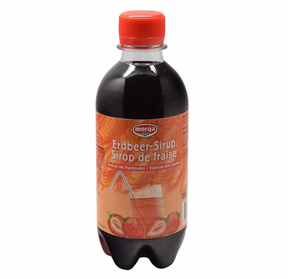 MORGA sirop fraises avec fructose 3.3 dl