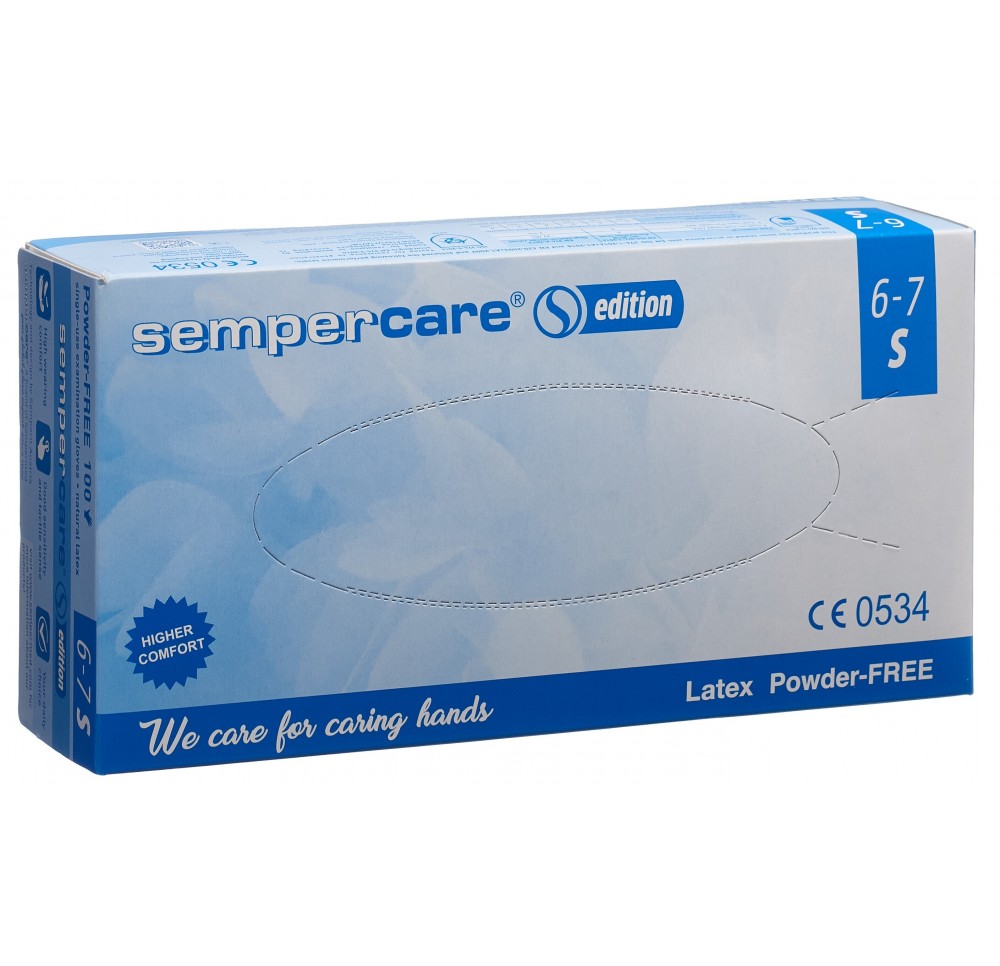 SEMPERCARE Edition gants Latex S n poudré 100 pce