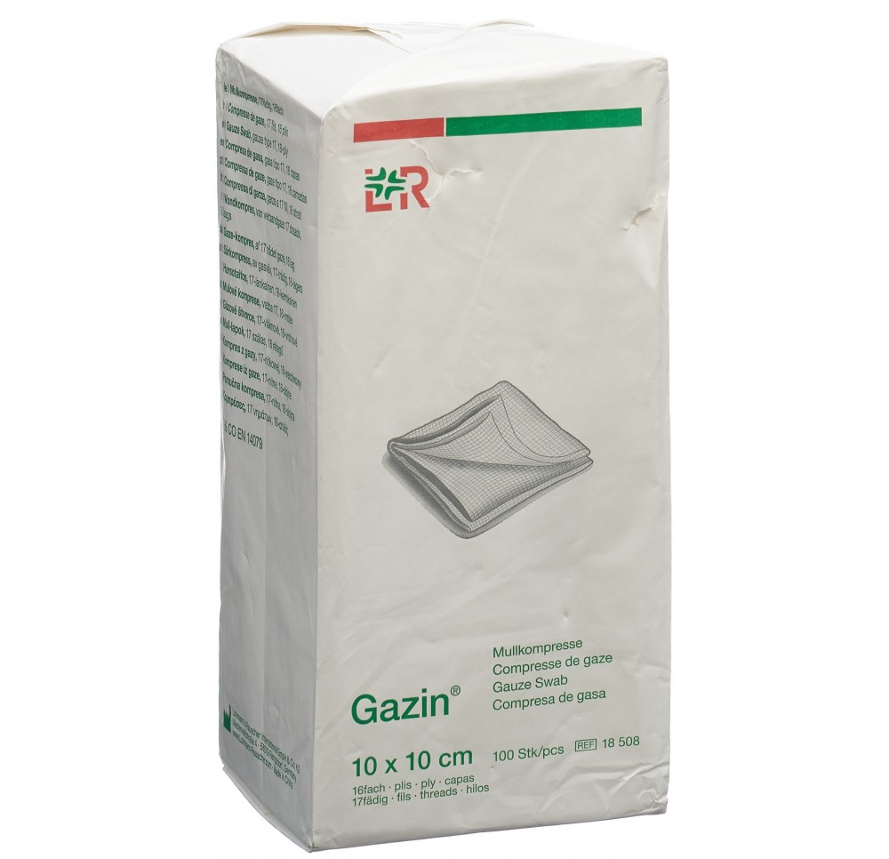 GAZIN compresses gaze 10x10cm 16p n st 100 pce