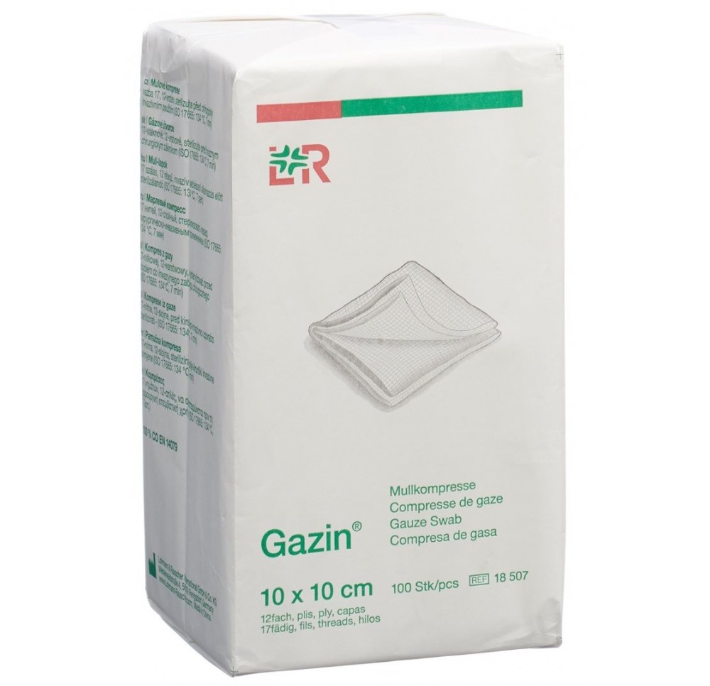 GAZIN compresses gaze 10x10cm 12p RX 100 pce