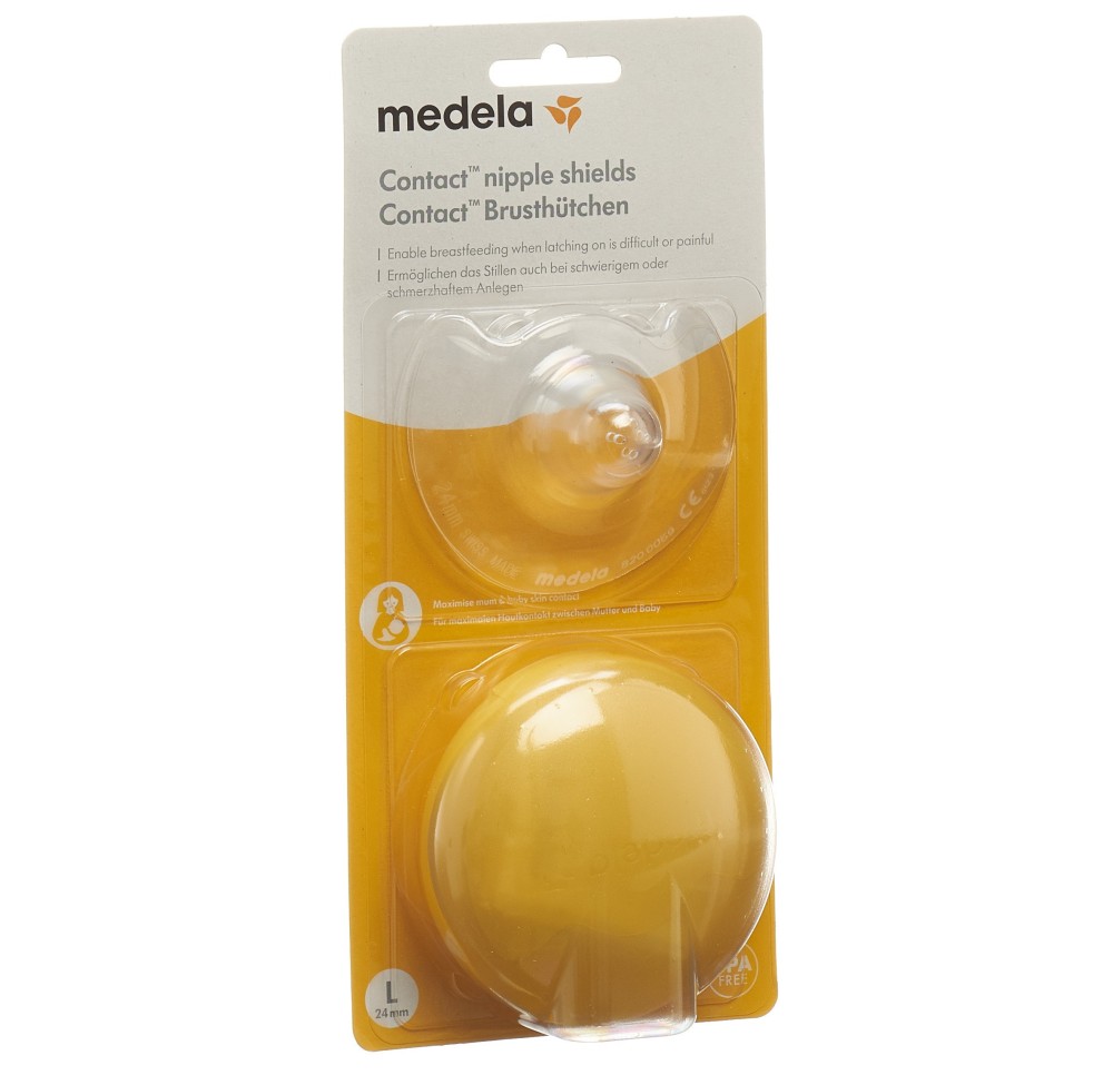 MEDELA Contact bouts sein L 24mm avec box 1 paire