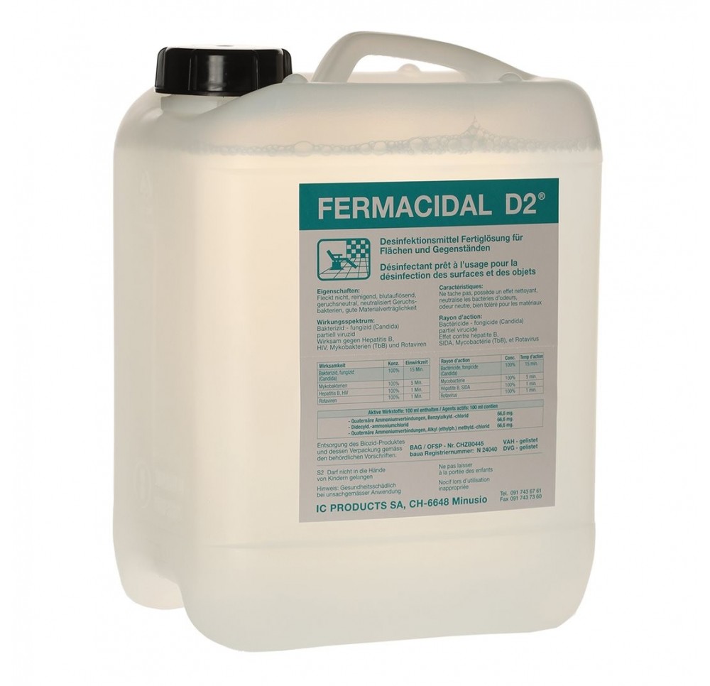 FERMACIDAL D2 désinfectant surf liq s alc 5 lt