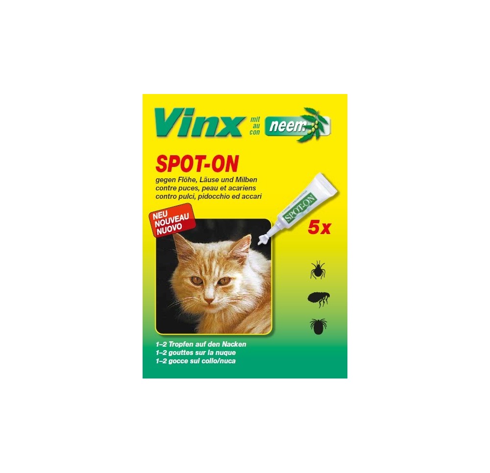 VINX bio spot on gouttes au neem chat 5 x 1 ml