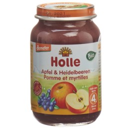 HOLLE pomme et myrtilles bio 190 g