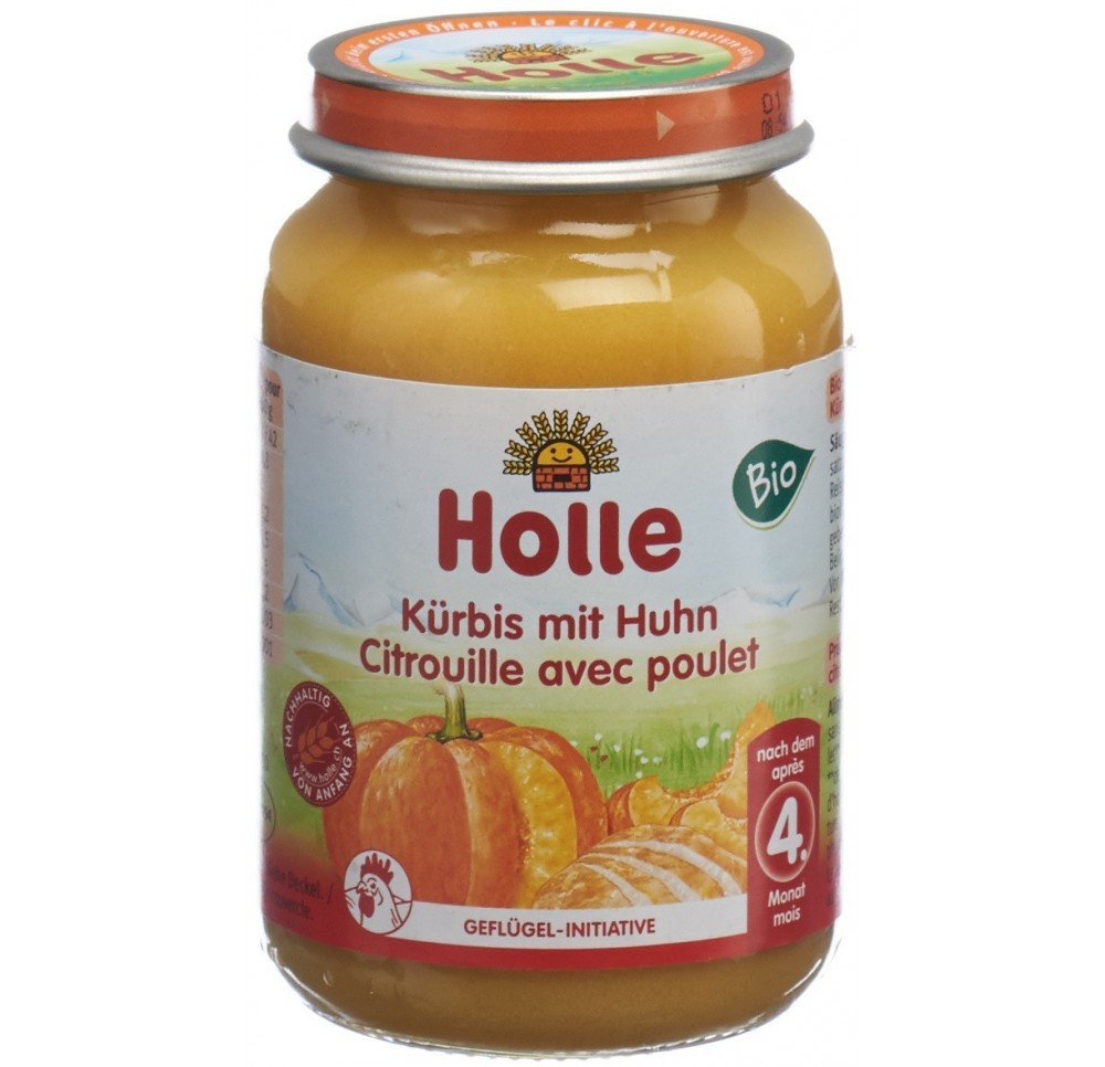 HOLLE citrouille avec poulet bio 190 g