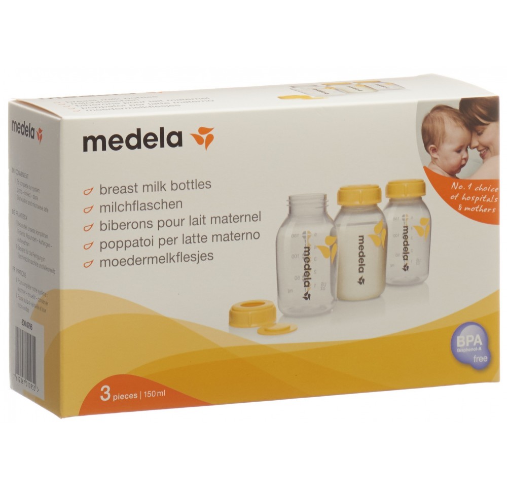 MEDELA biberon 150ml couv et empièc 3 pce