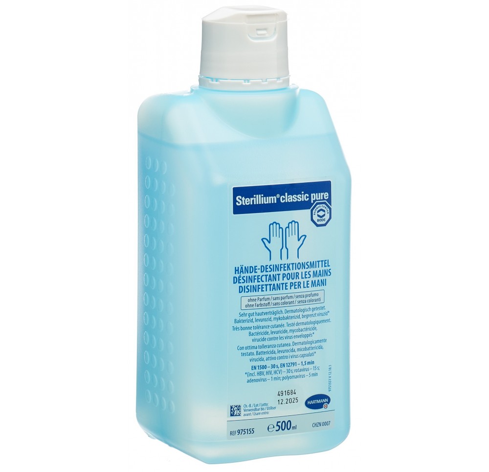 STERILLIUM CLASSIC PURE désinfect mains liq 500 ml