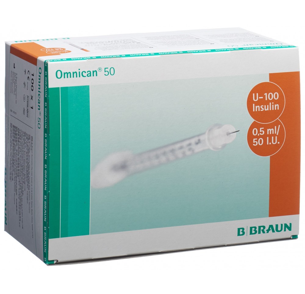 OMNICAN insuline 50 0.5ml 0.3x8mm G30 uniq 100 x