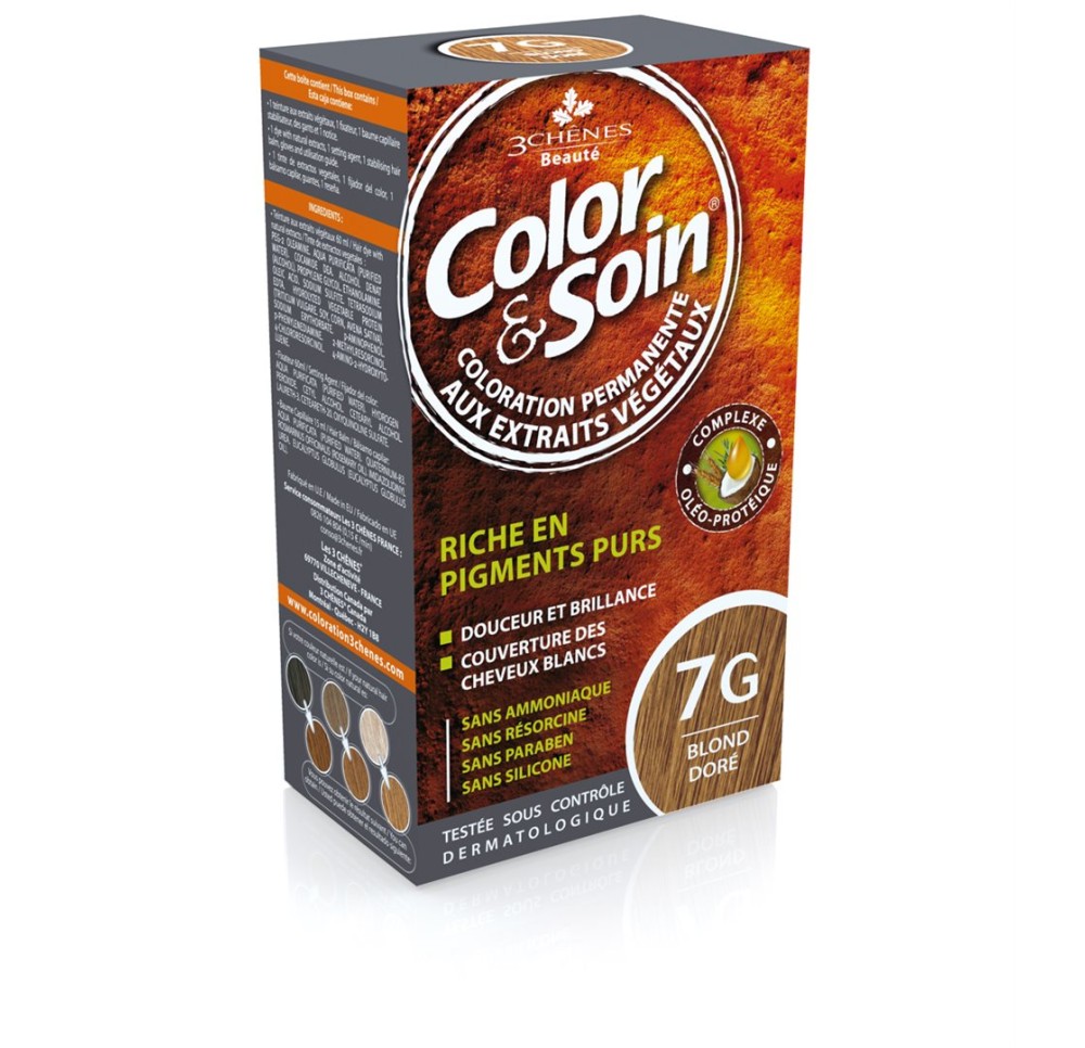 COLOR & SOIN coloration 7G blond doré 135 ml COLOR & SOIN coloration 7G blond doré 135 ml