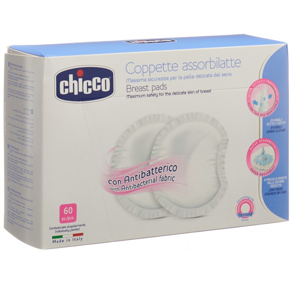 CHICCO compr allaitem allaitem sûr antibact 60 pce