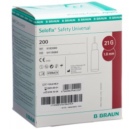 SOLOFIX SAFETY lancette unive 21 G x 1.8mm 200 pce