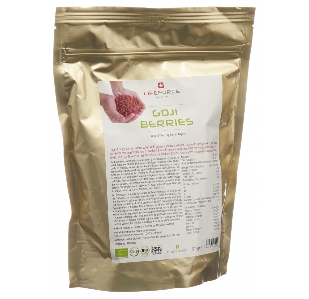 QIBALANCE Goji Berries séchées bio sach 510 g