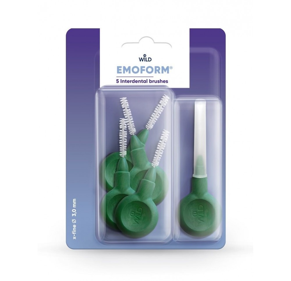 EMOFORM brosse interdentaire 3.0mm vert fonc 5 pce