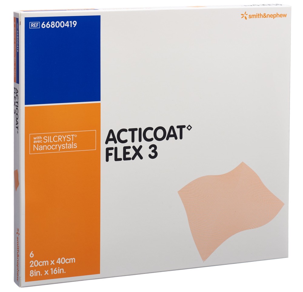 ACTICOAT FLEX 3 pansement vulné 20x40cm 6 pce