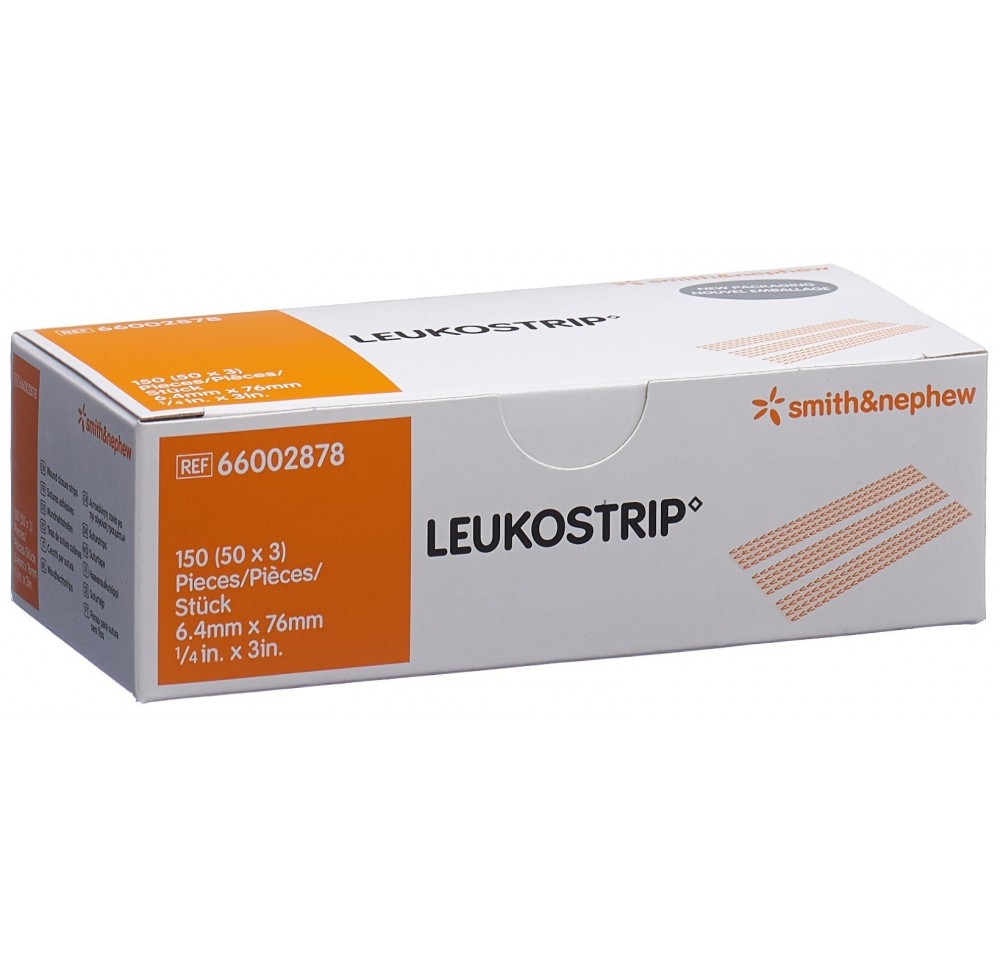 LEUKOSTRIPS 6.4mmx76mm 3 bandes 50 pce