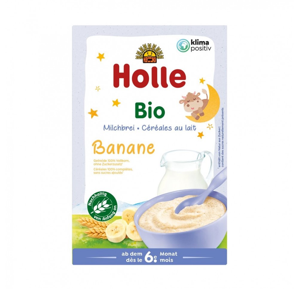 HOLLE bouillie au lait banane bio 250 g