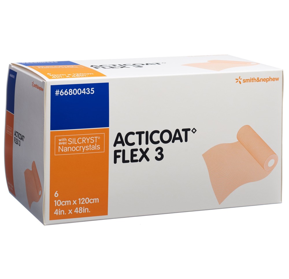 ACTICOAT FLEX 3 pansement vulné 10x120cm 6 pce