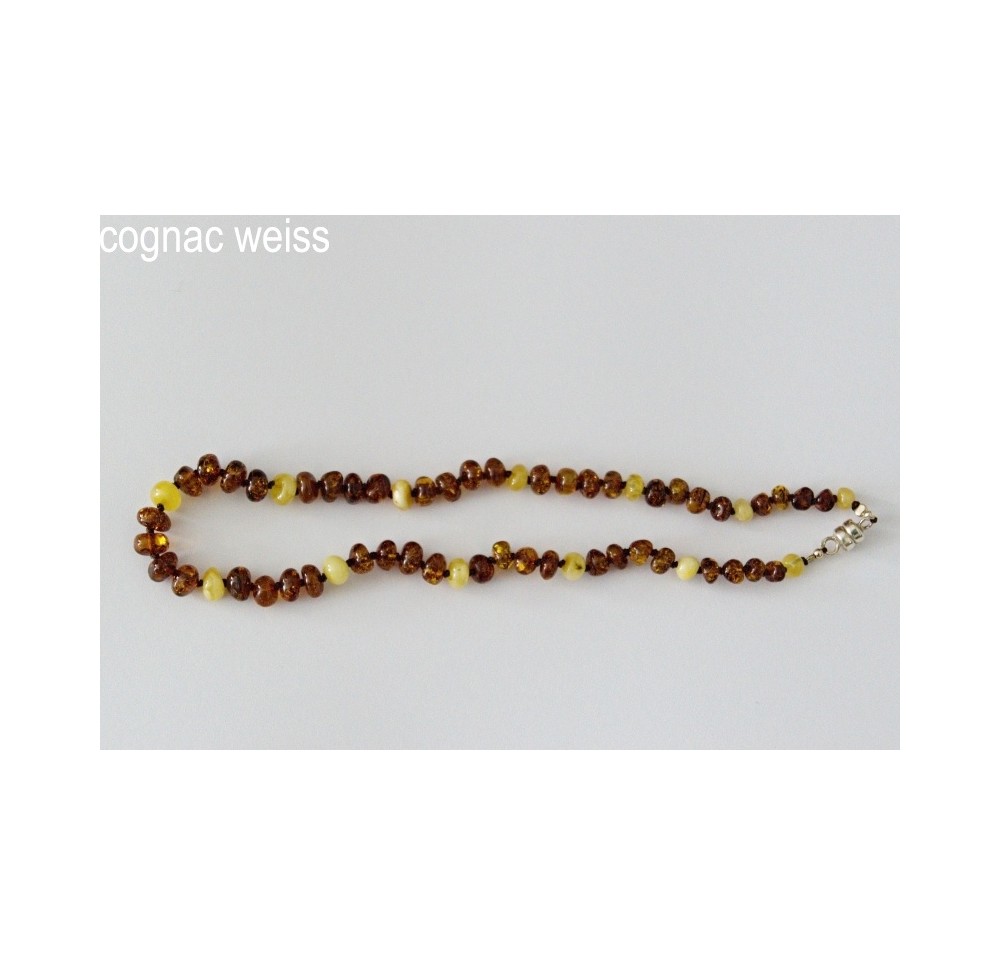 AMBERSTYLE ambre 32cm cognac blanc ferm magn