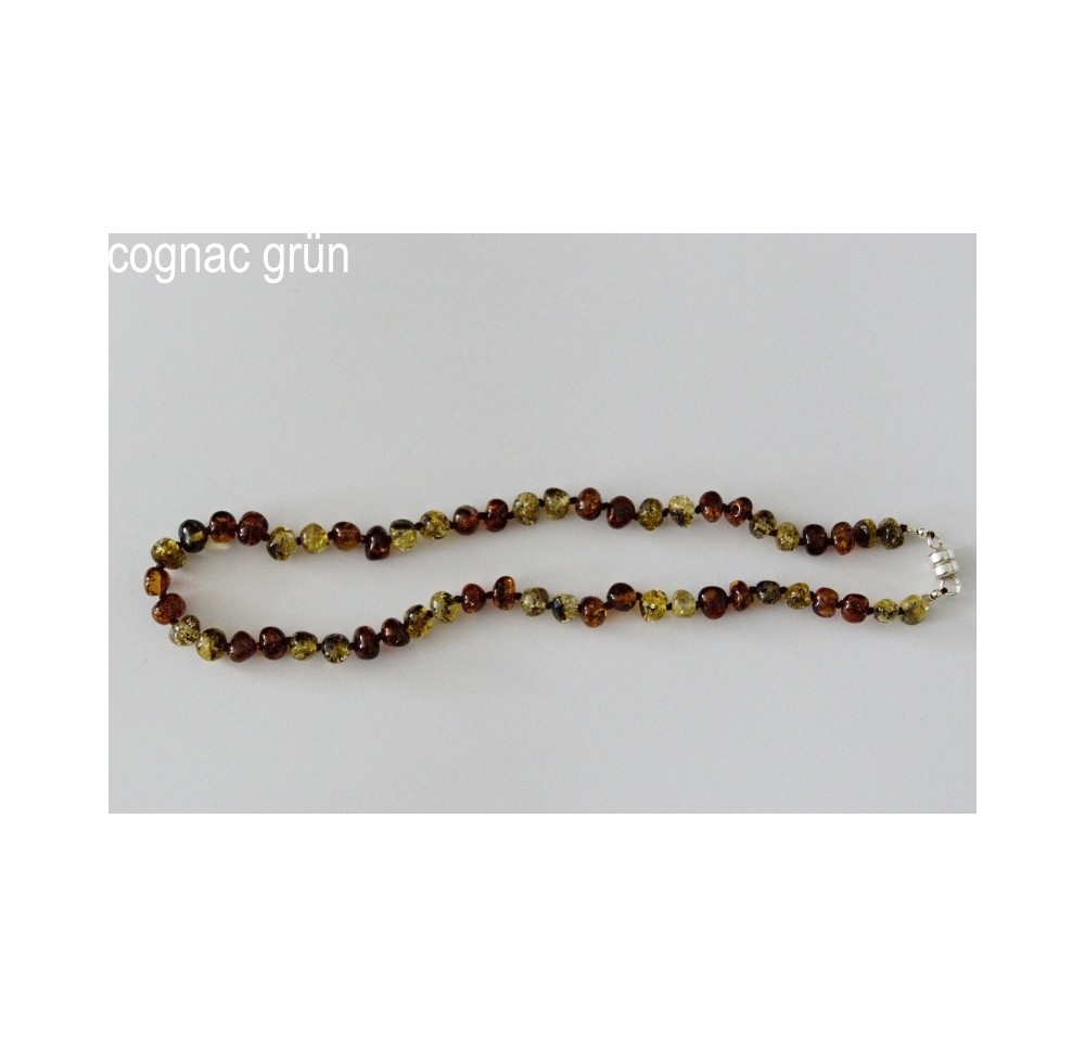 AMBERSTYLE ambre 32cm cognac vert ferm magn