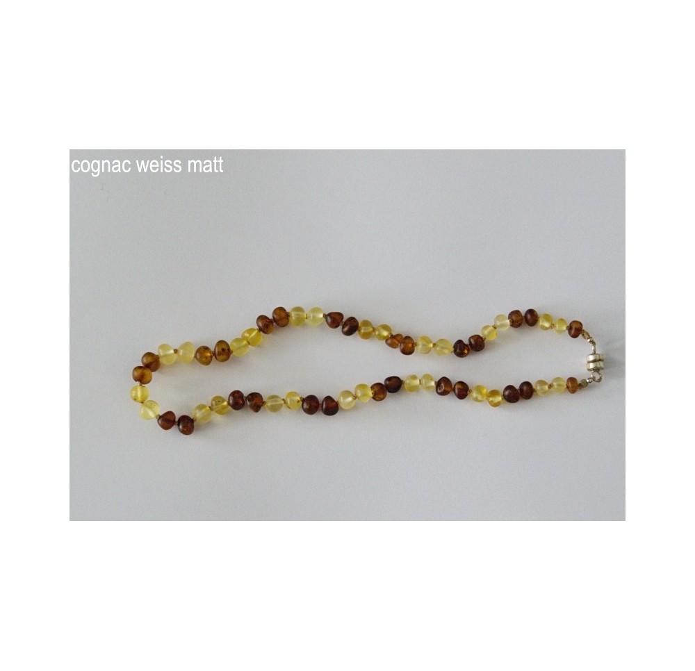AMBERSTYLE ambre 36cm cognac blanc ferm magn